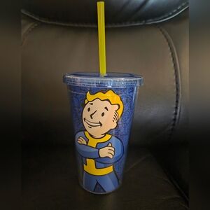 Fallout 4 Vault-Tec Vault Boy Tumbler with Yellow Straw